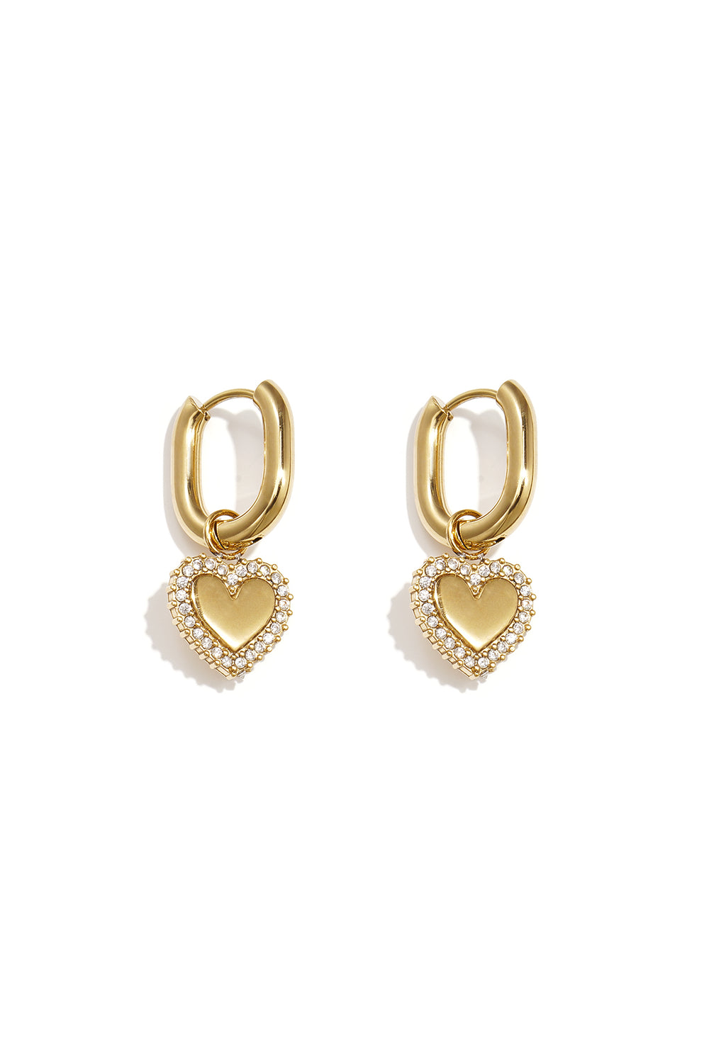 Zircon Heart Drop Earrings