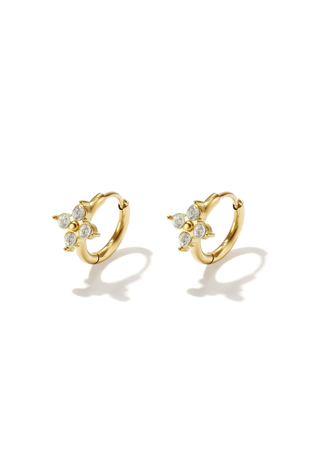 Floral Rhinestone Hoops — product view 3