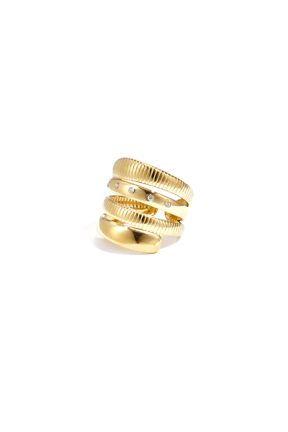 
Rhinestone Curve Ring