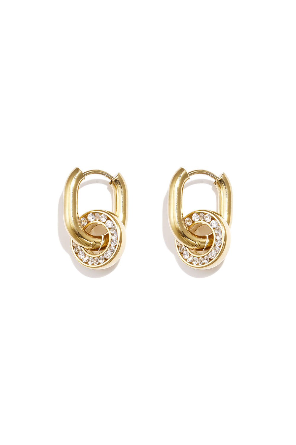 
Zircon Curve Drop Earrings
