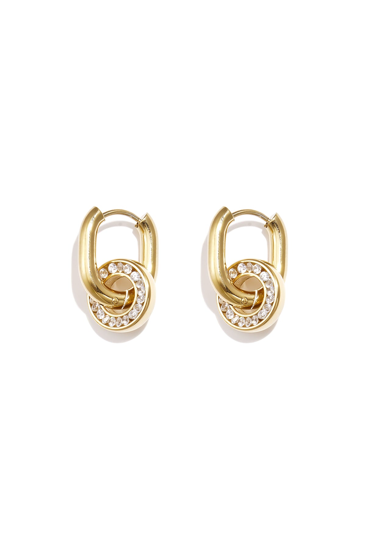 Zircon Curve Drop Earrings — product view 1