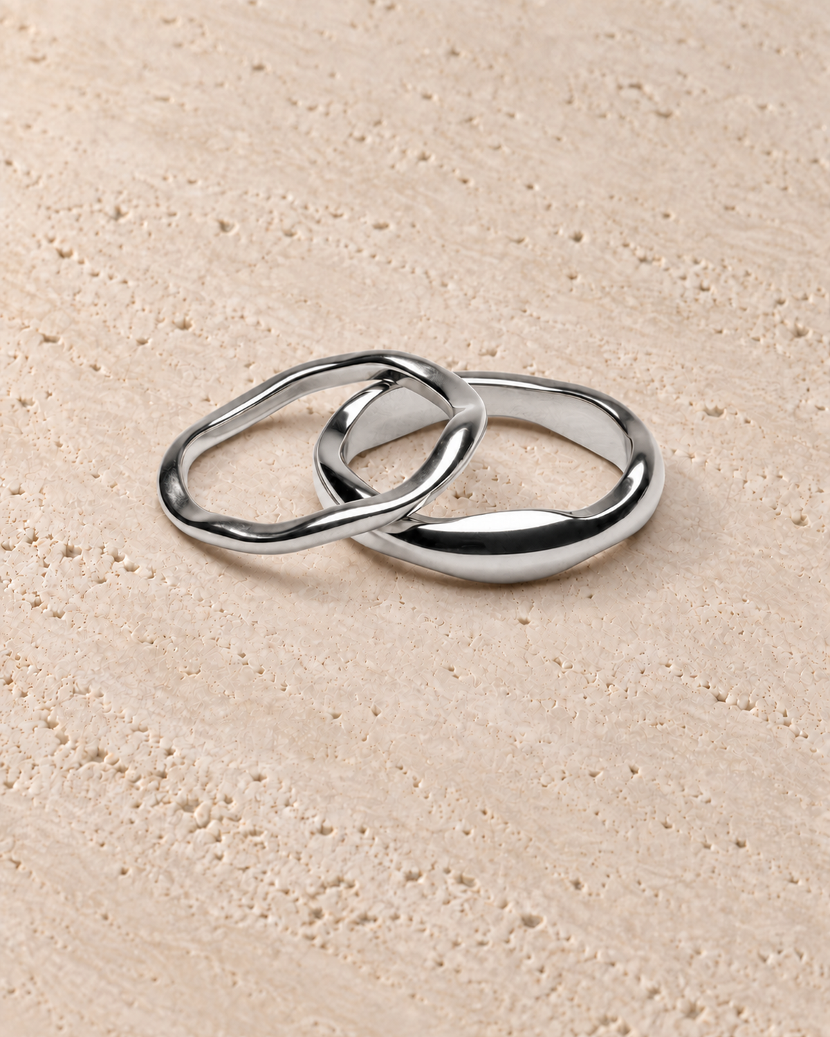Insieme Ring Set in gepolijst zilverkleur