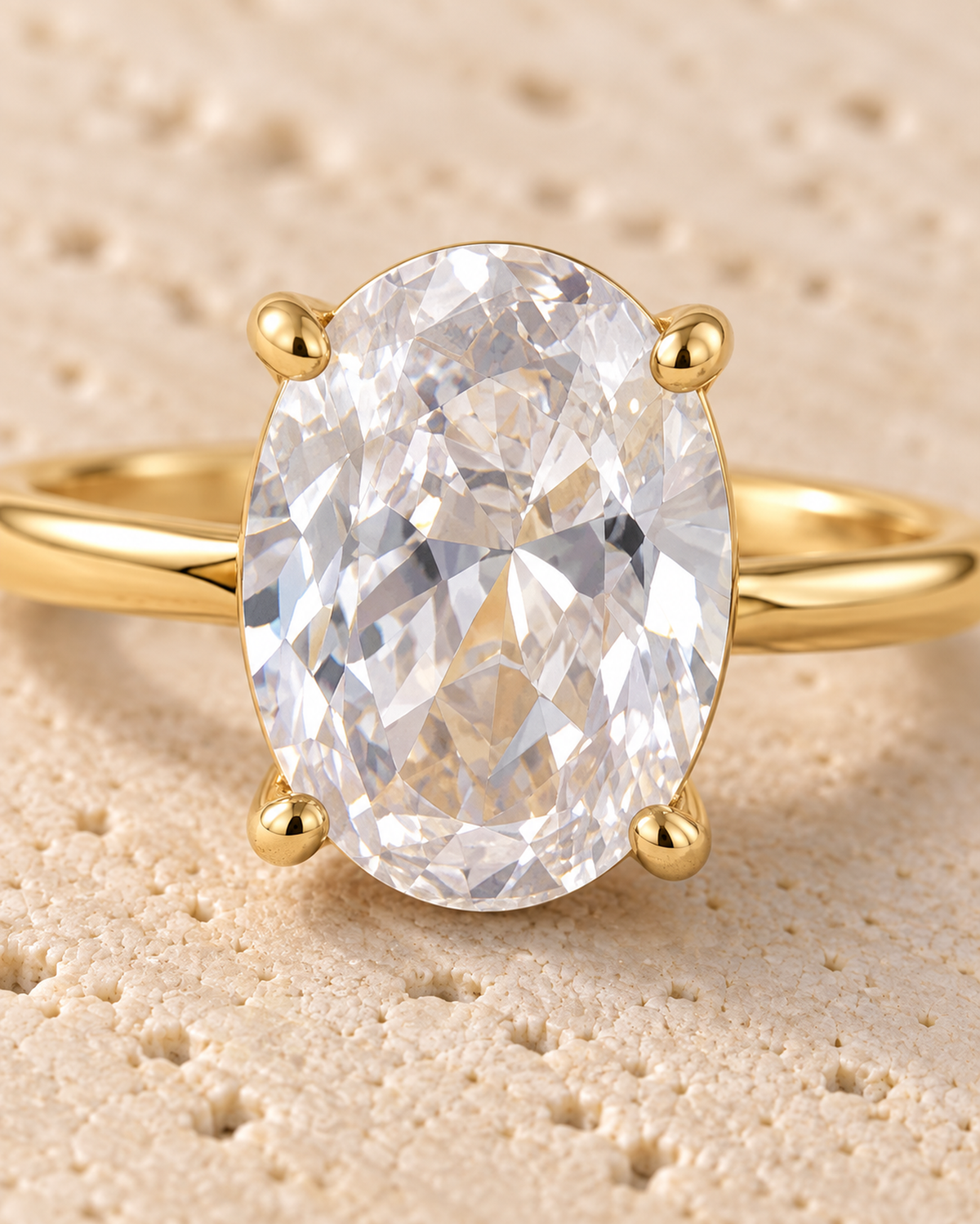 Promessa Oval Ring detail in goudkleur