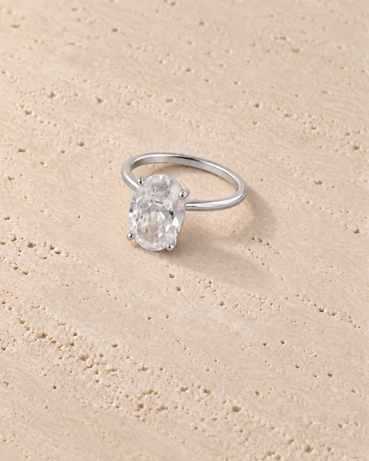 Promessa Oval Ring in gepolijst zilverkleur