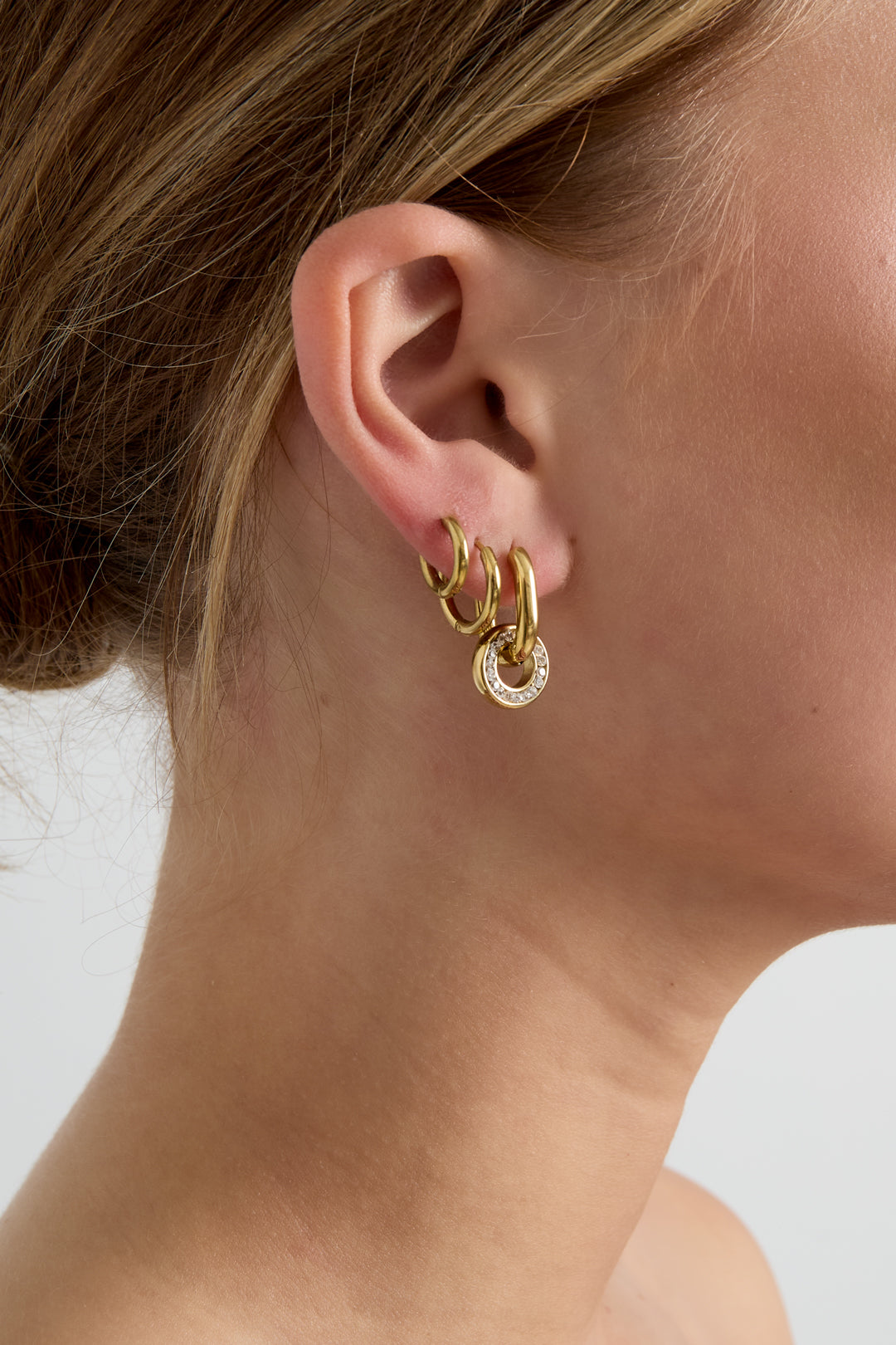 Zircon Curve Drop Earrings — product view 2
