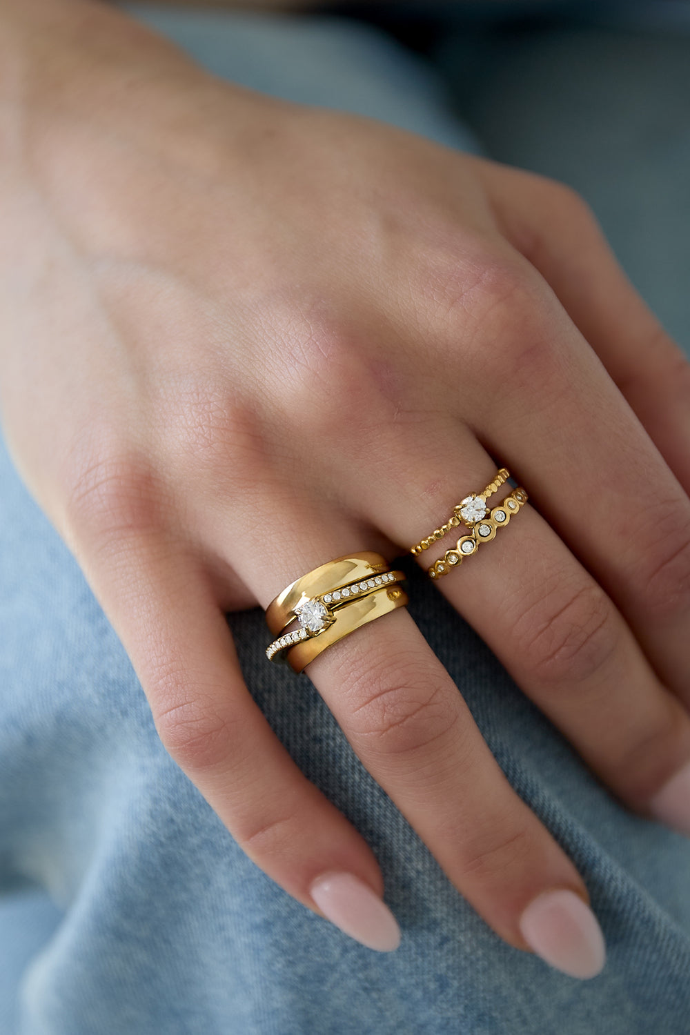 
Layered Crystal Ring