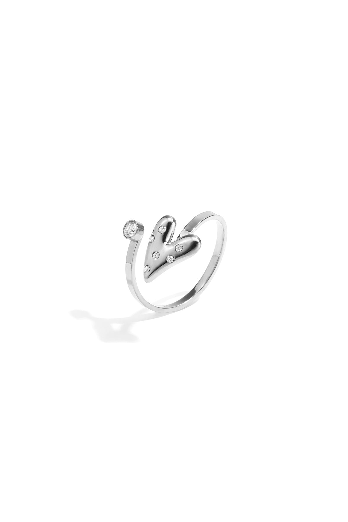 Rhinestone Heart Ring — product view 3