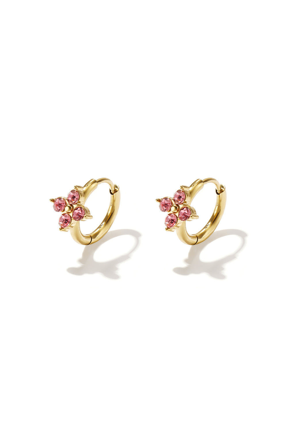 
Floral Rhinestone Hoops