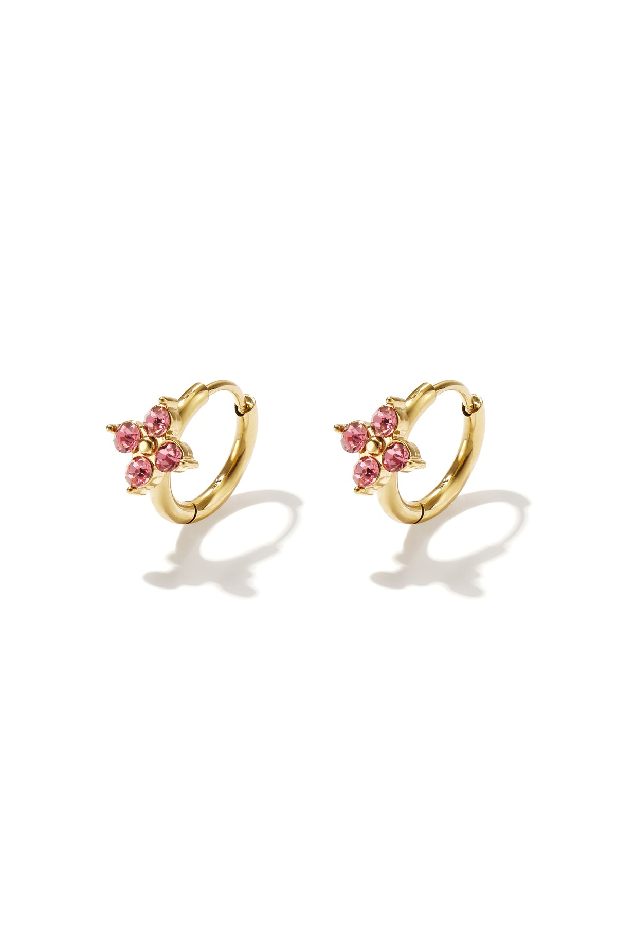 Floral Rhinestone Hoops — product view 1